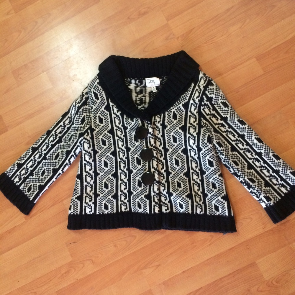 Milly of New York cable knit Aztec print sweater